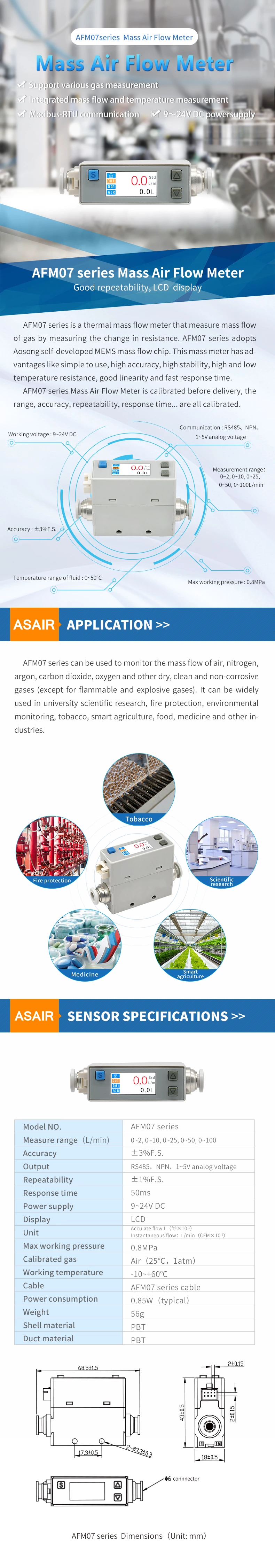 AFM07 Mass Flow Meter