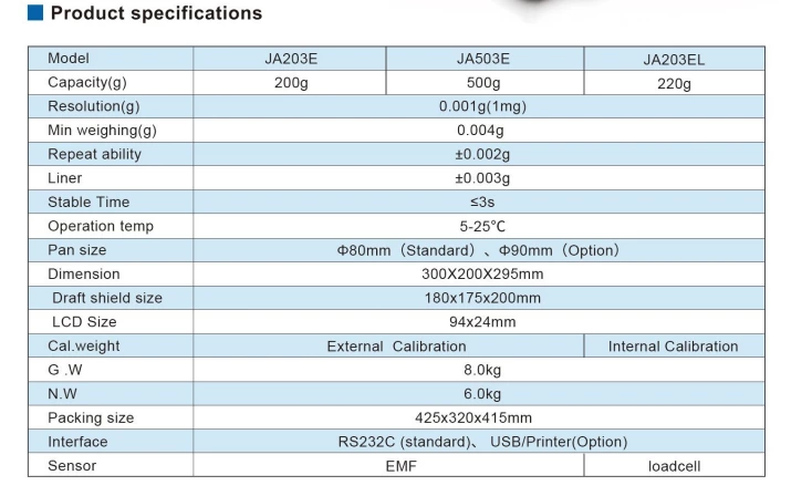 JA-E Precision Balance